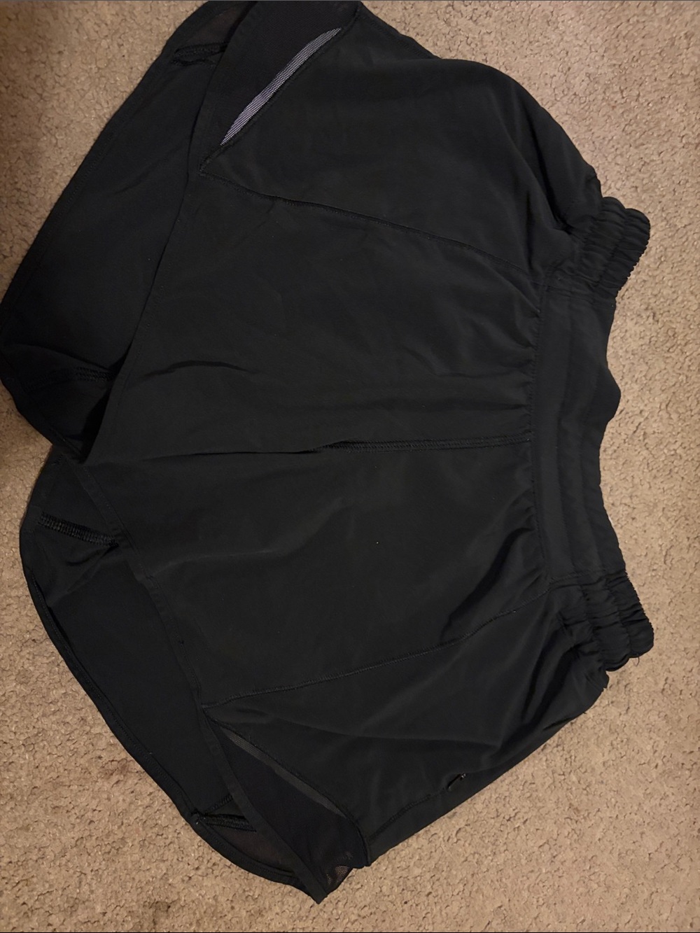 Women Lululemon Black Active Running Shorts